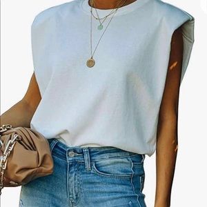 Shoulder pad white tank